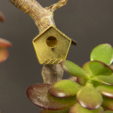  Tiny Birdhouse - piepklein messing vogelhuisje voor je plant